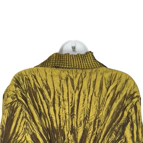 Laura Plus Green Crinkle Ruffle Sleeve Button Up Whimsical Gypsy Blouse Top 2X - Picture 6 of 14